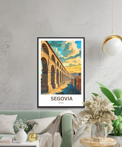 Segovia Travel Poster - Home of the Aqueduct