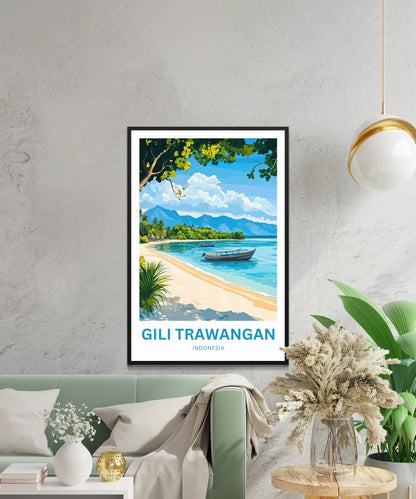 Gili Trawangan Travel Poster- Captivating Tropical Island Indonesia