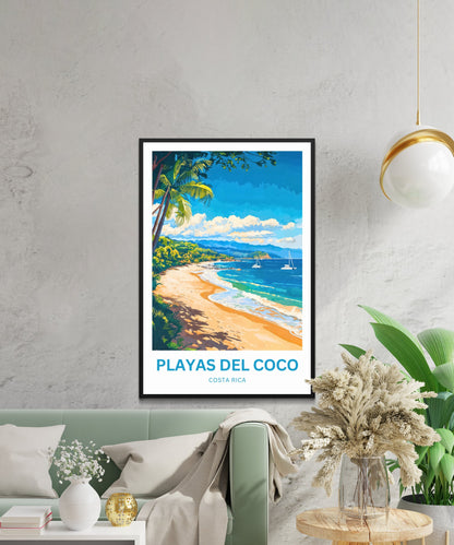 Playas del Coco Travel Poster  - Stunning Waters of Costa Rica