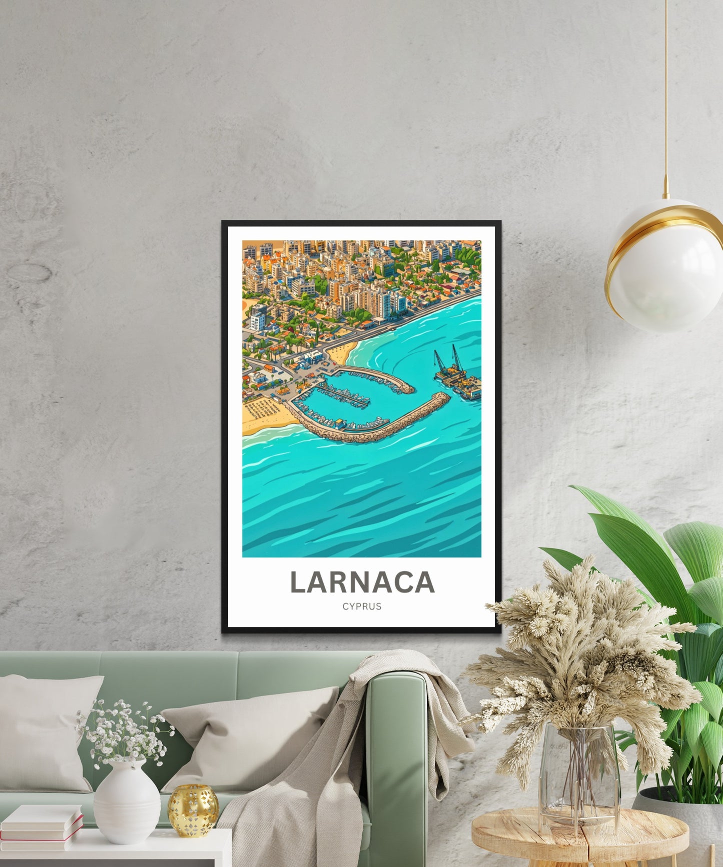 Larnaca Travel Poster - Cyprus Waterfront