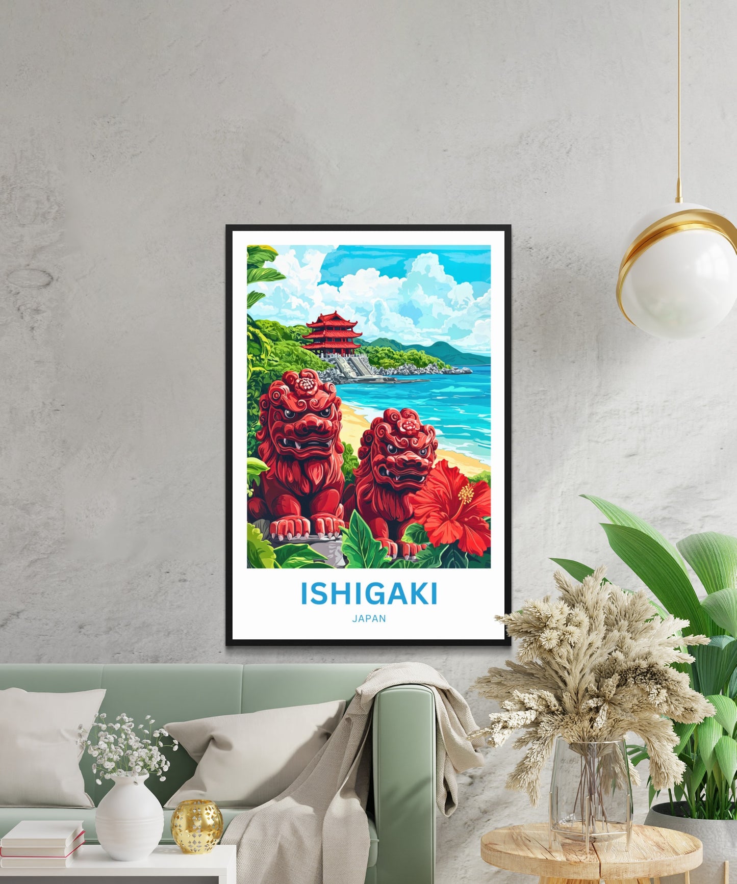 Ishigaki Travel Poster - Tropical Temple Coast