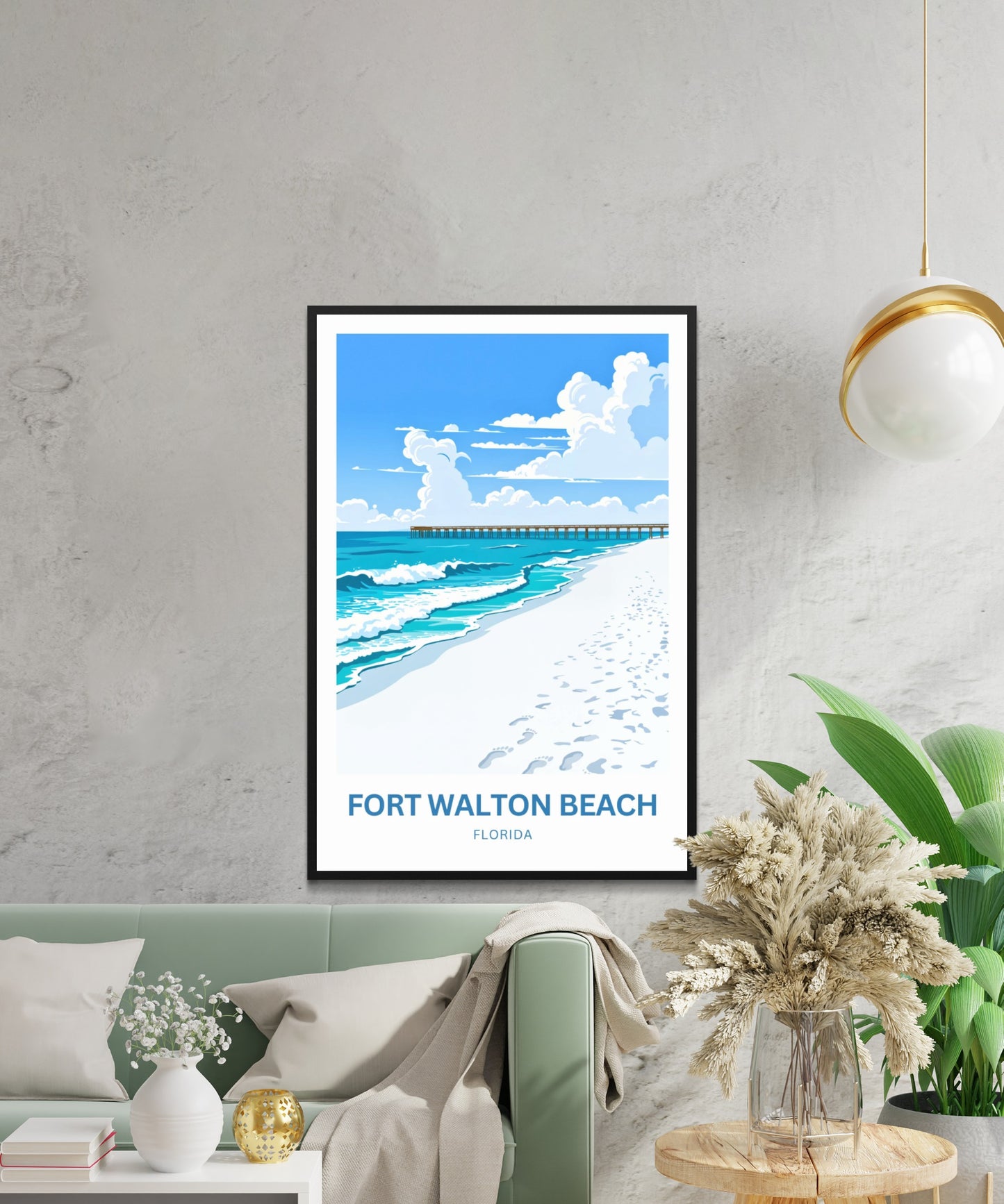 Fort Walton Beach Travel Poster - Turquoise Waters, Endless Smiles