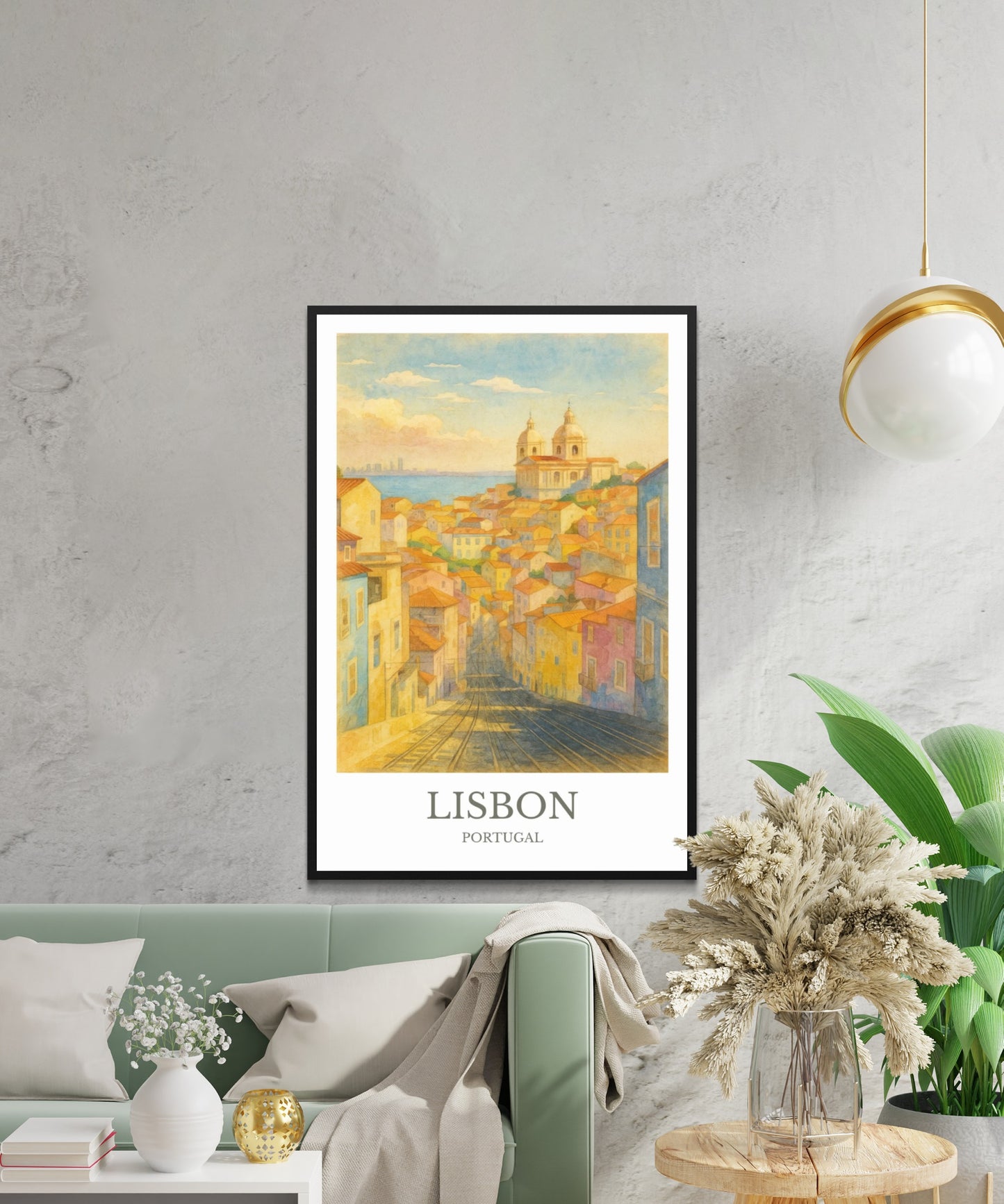 Lisbon, Watercolor design poster, Portugal Print, Lisbon Wall Art