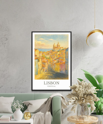 Lisbon, Watercolor design poster, Portugal Print, Lisbon Wall Art
