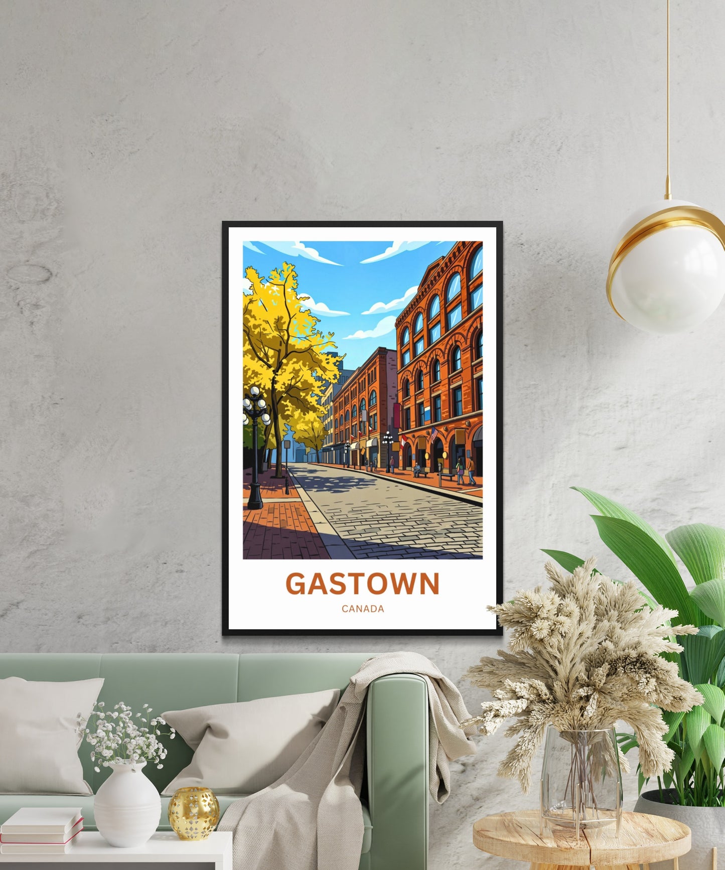 Gastown Travel Poster - Vancouver Heritage Streetscape