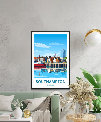 Southampton Travel Poster- Portside Dreams England