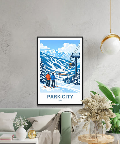 Park City Travel Poster - Alpine Ski Adventure