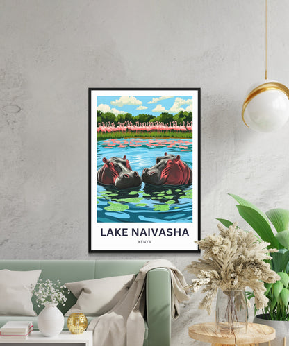 Lake Naivasha Travel Poster - Africa's Gem