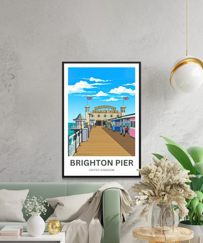 Brighton Pier Travel Poster - Coastal Joy