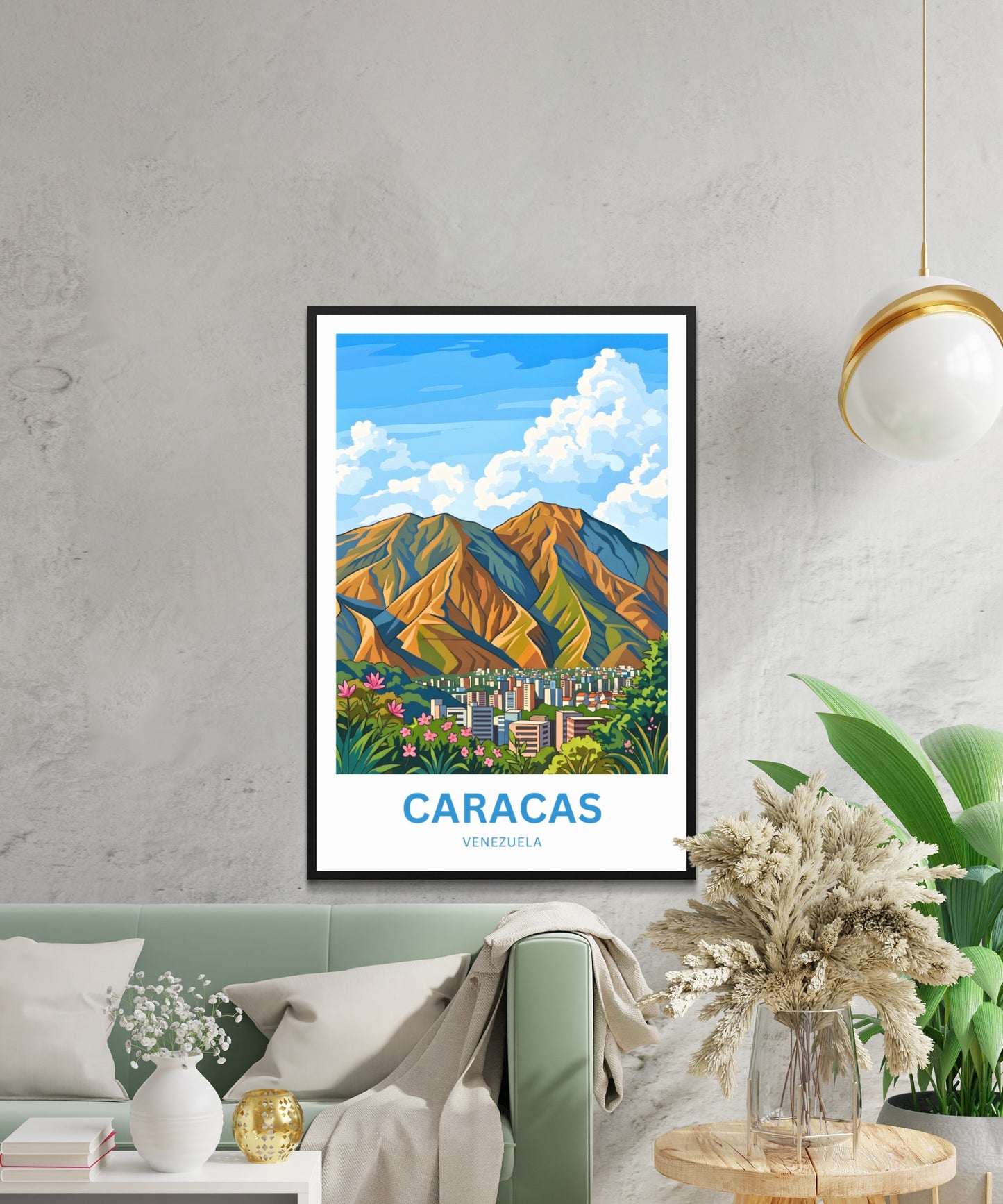 Caracas Travel Poster - Venenzuela Mountain View