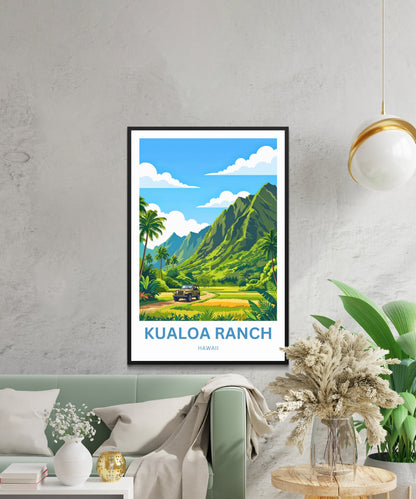 Kualoa Ranch  Travel Poster - Majestic