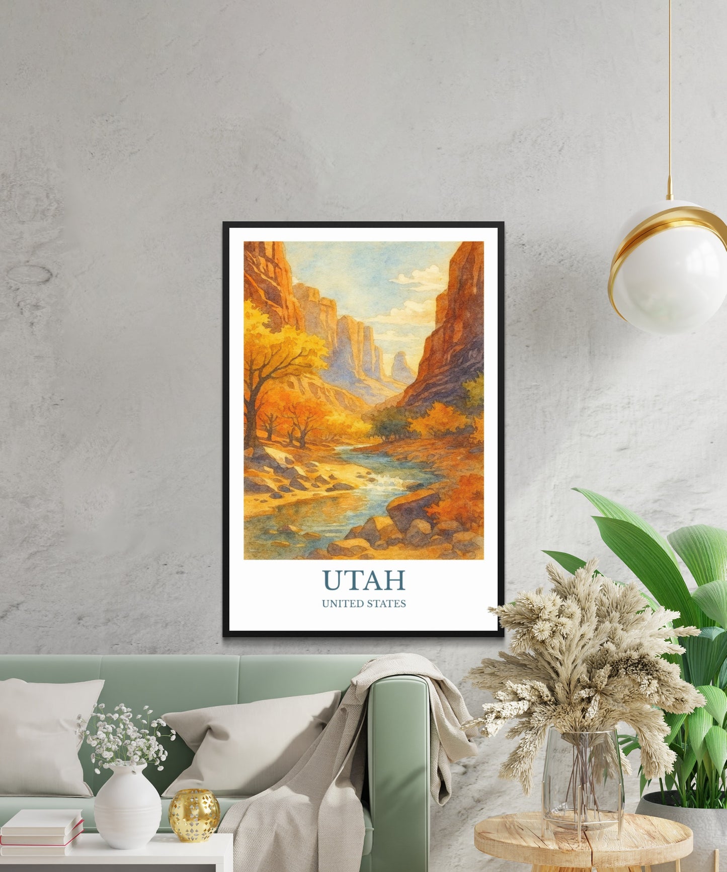 Utah, Watercolor design poster, United States Print, Utah Wall Art