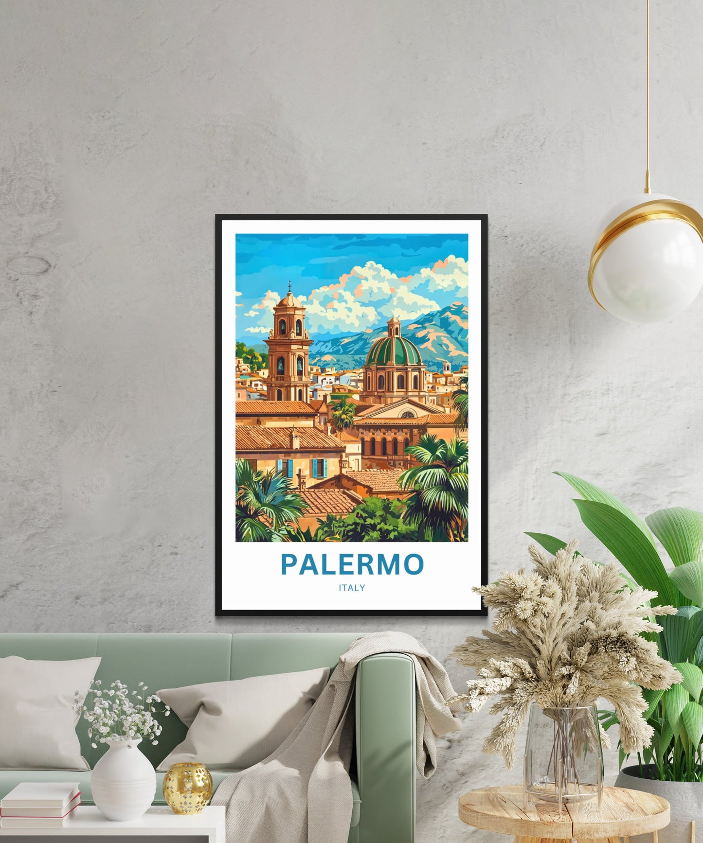 Palermo Travel Poster- Mediterranean Mosaic
