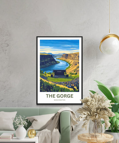 The Gorge Travel Poster- Echoes Above the Columbia
