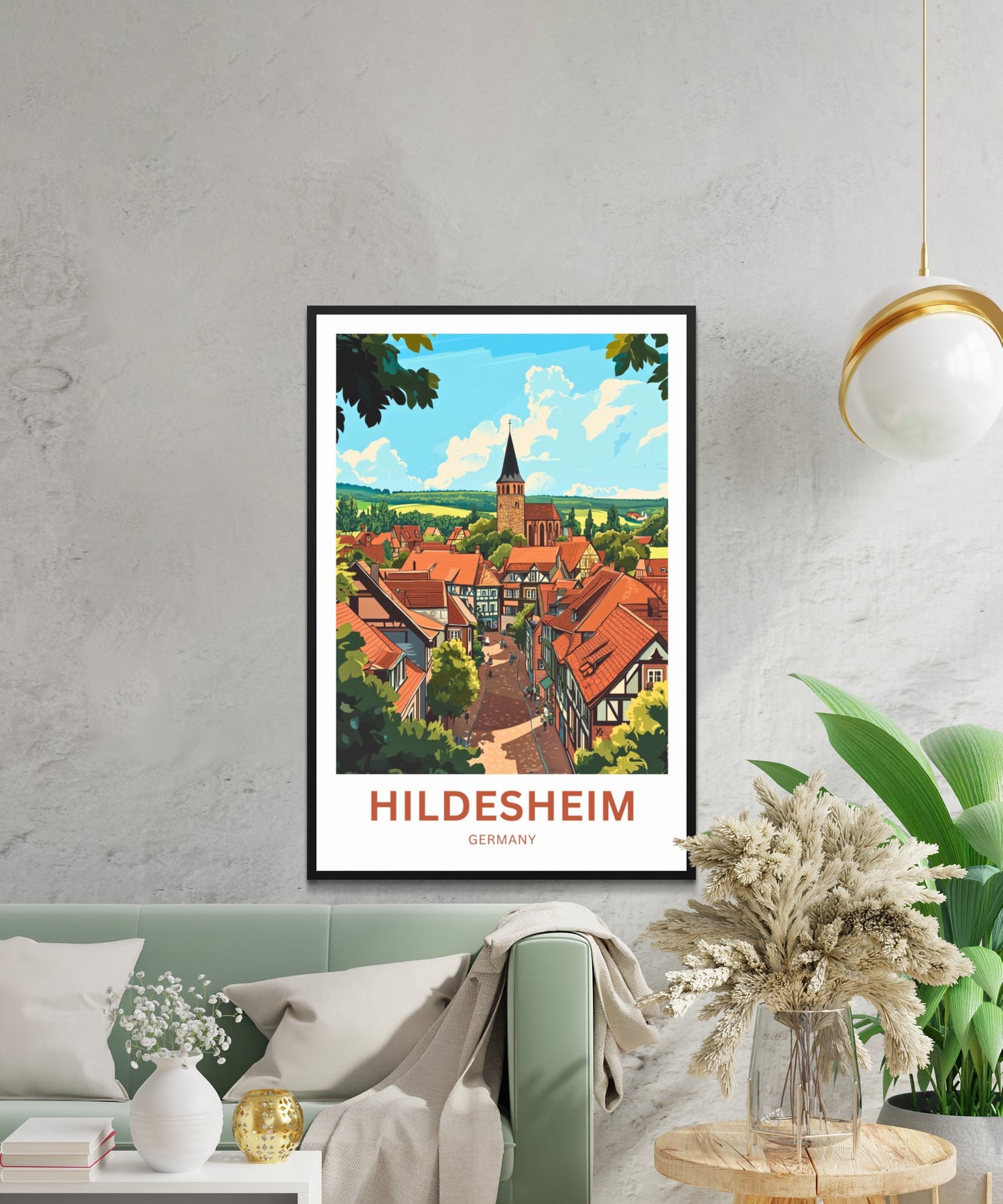 Hildesheim Travel Poster- Captivaing Germany Village