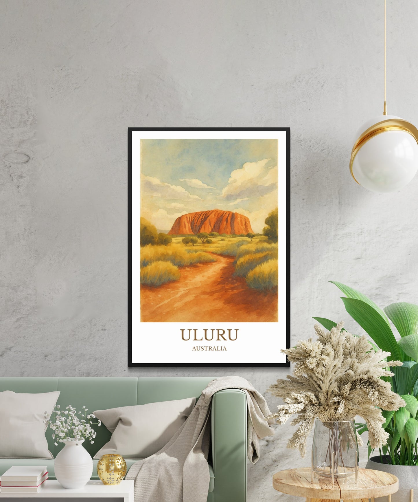 Uluru, Watercolor design poster, Australia Print, Uluru Wall Art