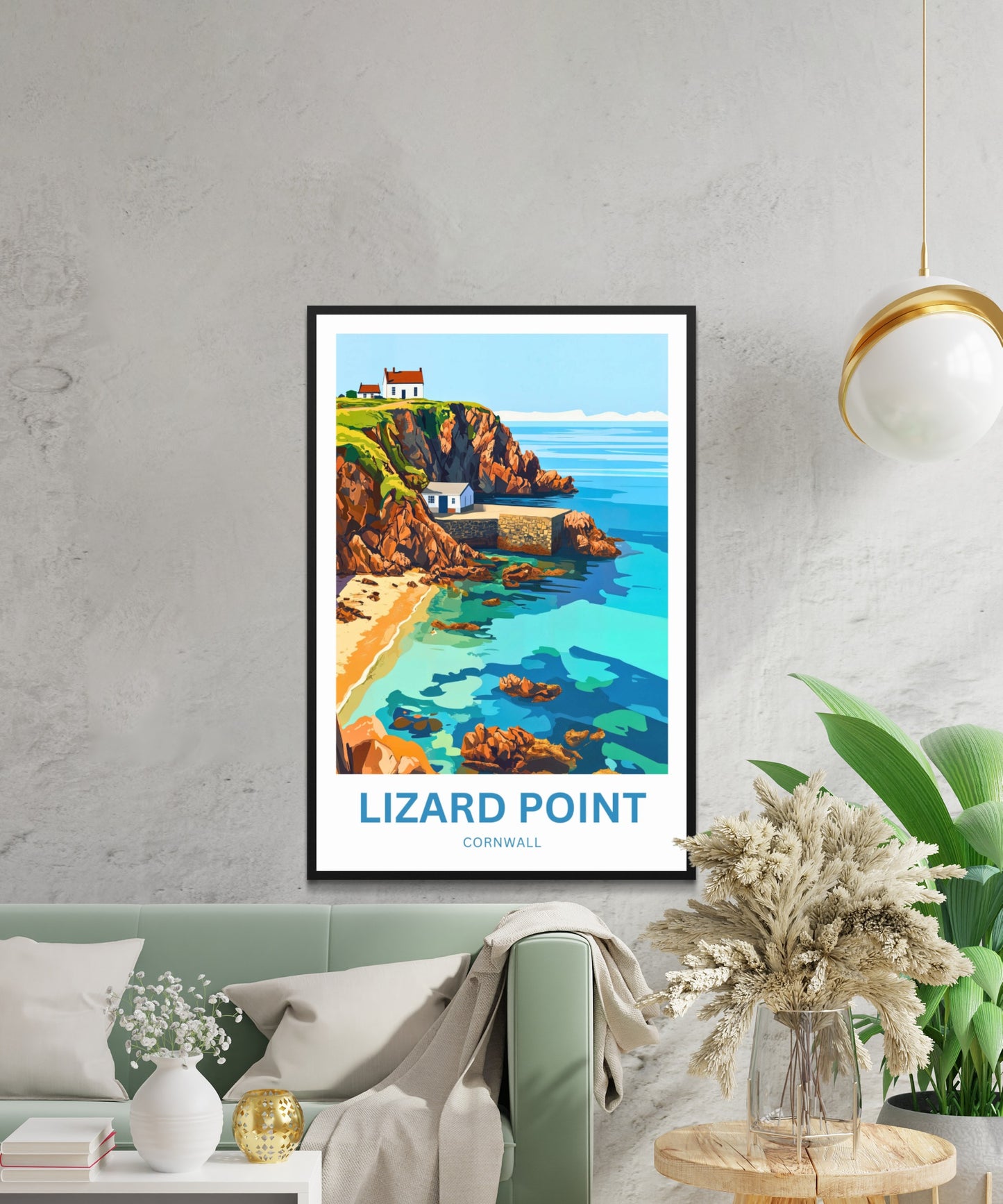 Lizard Point Travel Poster - Cornwall Kynance Cove