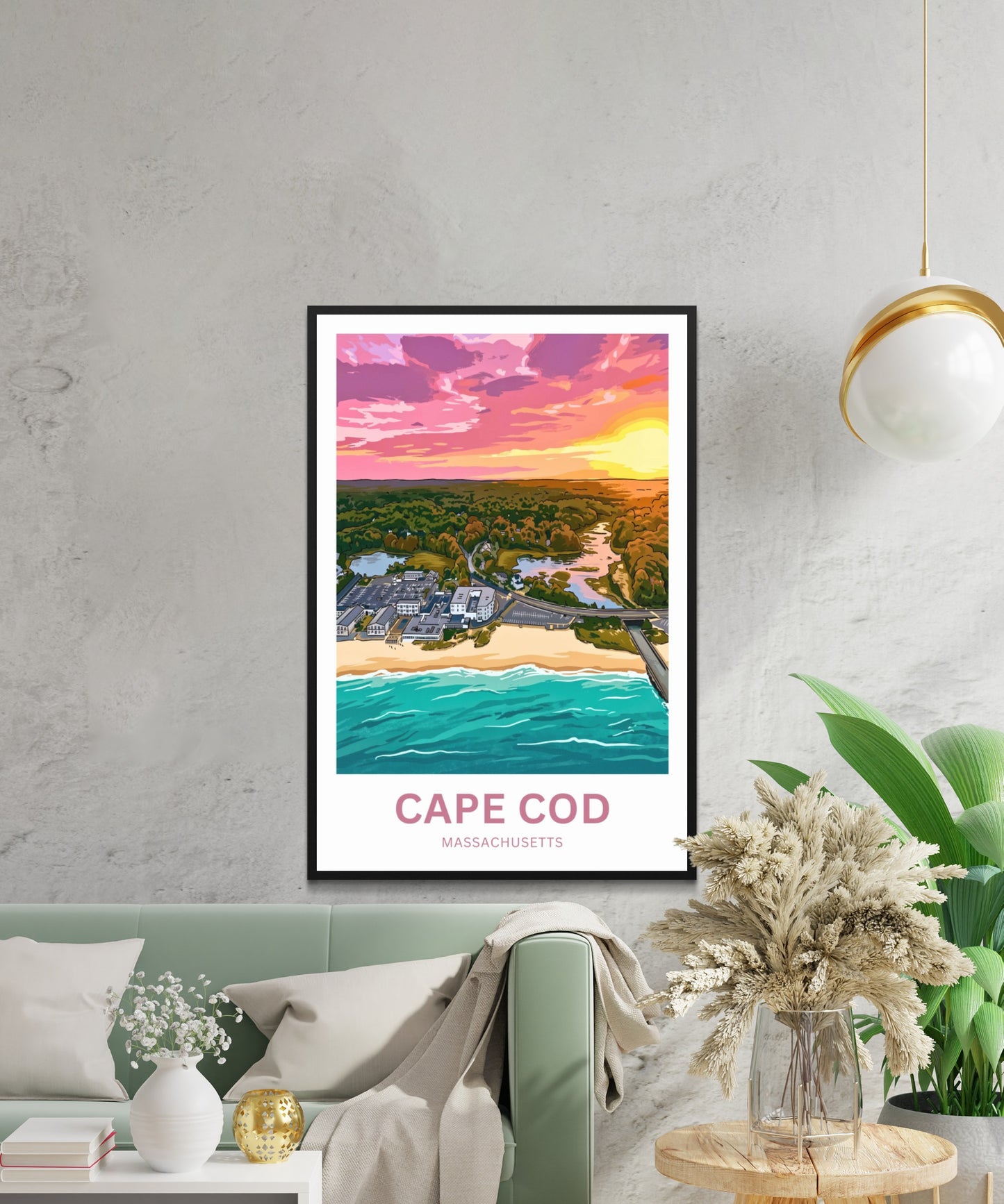 Cape Cod Travel Poster - Mesmerizing Sky and Sunset