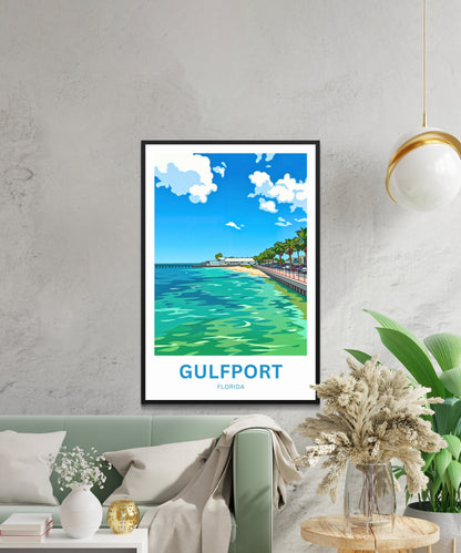 Gulfport, Florida Travel Poster - Waterfront