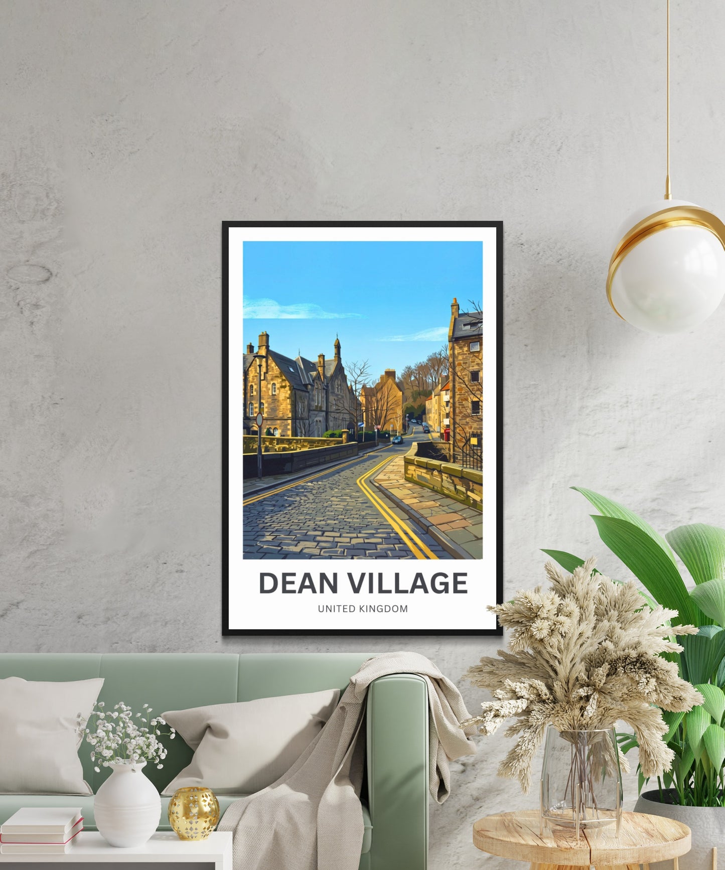 Dean Village Travel Poster - Peaceful Scotland Living