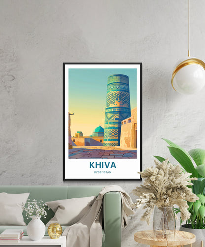 Khiva Travel Poster -  Minarets & History
