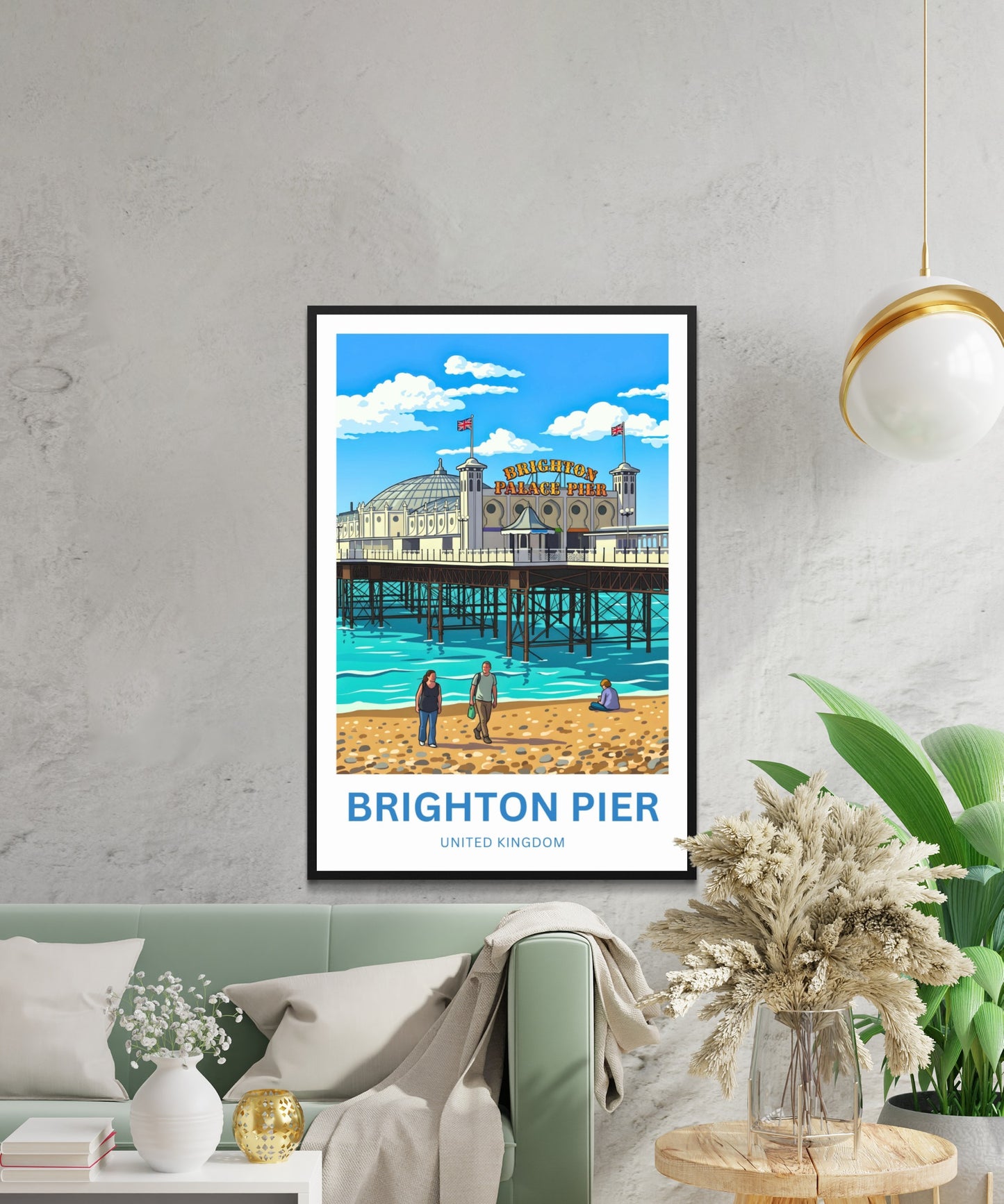 Brighton Pier Travel Poster - Seaside Lights