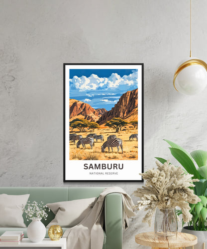 Samburu National Reserve Travel Poster - Wildlife Haven