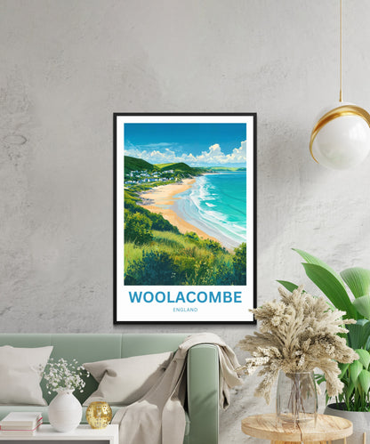 Woolacombe Travel Poster - Charming Village and Shores