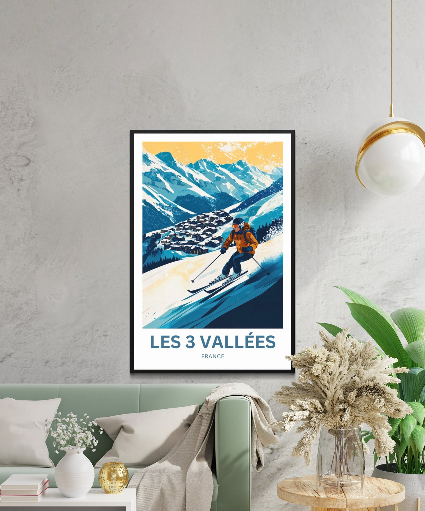 Les 3 Vallées Travel Poster - Powder Paradise Ski of LES 3 VALLÉES