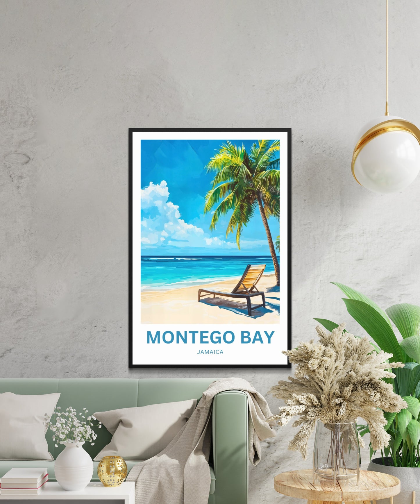 Montego Bay Travel Poster  - Relaxing and Refreshing Jamaican Beach