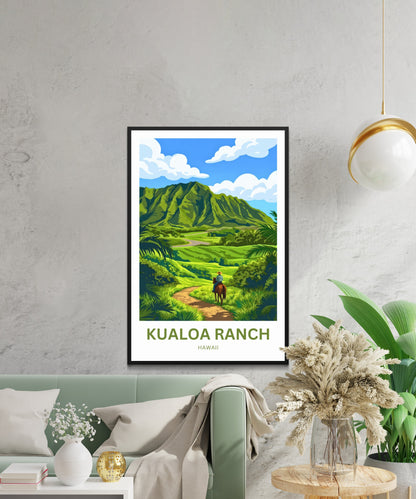 Kualoa Ranch  Travel Poster - Majestic Koʻolau