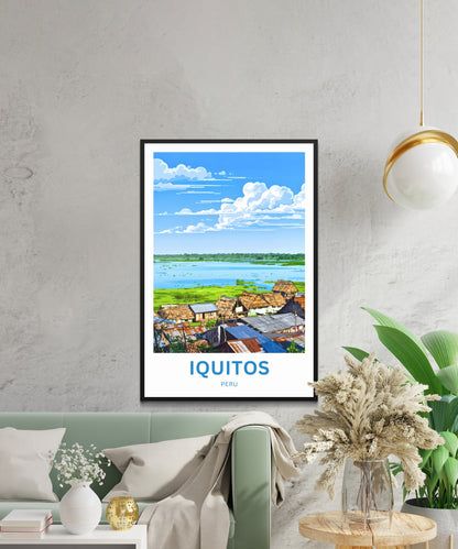 Iquitos Travel Poster - Peru Riverfront Life