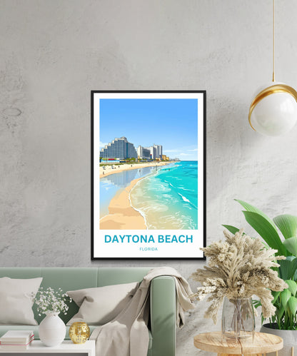 Daytona Beach, Florida Travel Poster - Coastal Escape