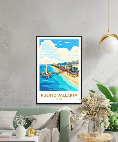 Puerto Vallarta  Travel Poster - by the Sea