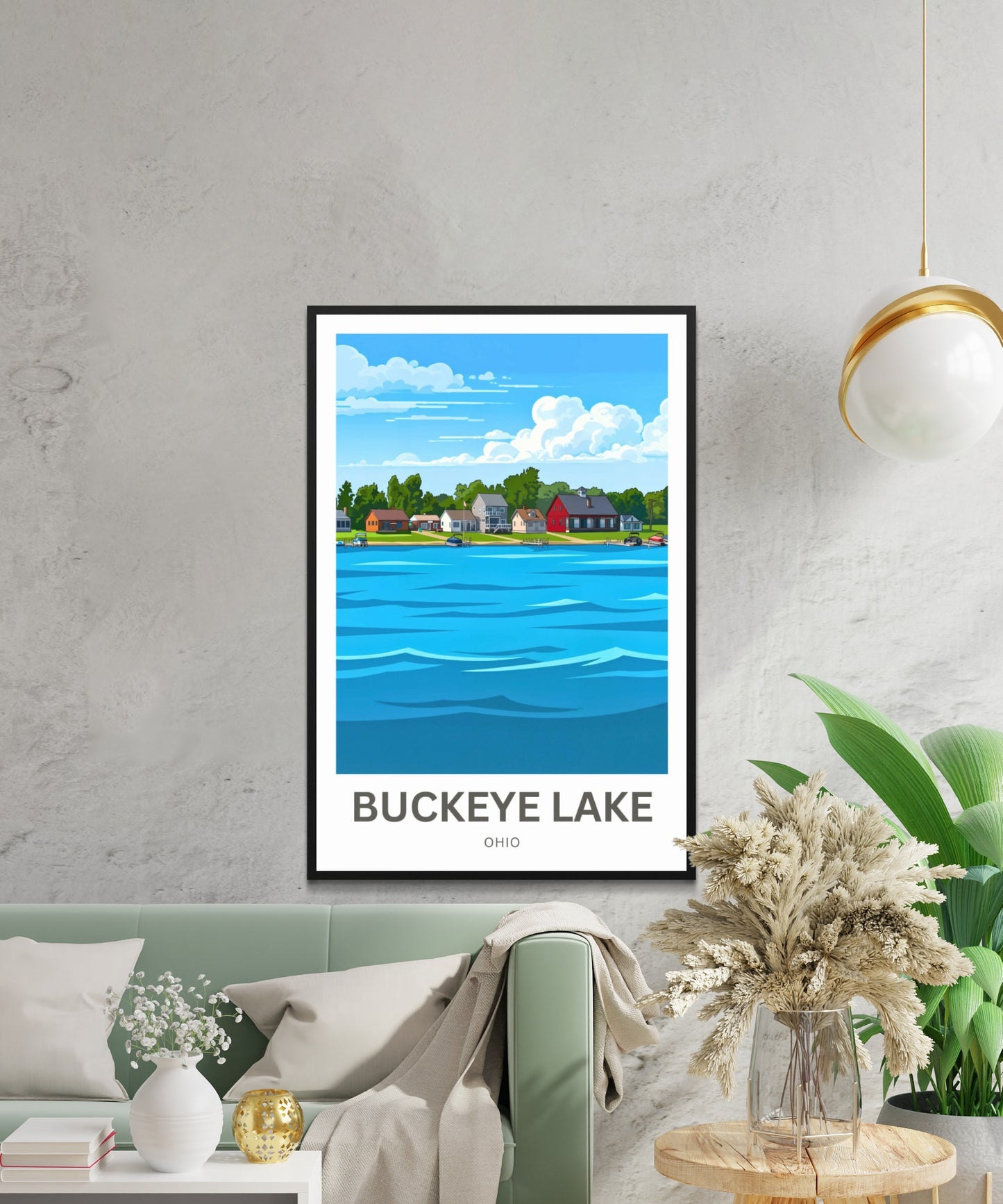 Buckeye Lake Travel Poster -  Lake Houses