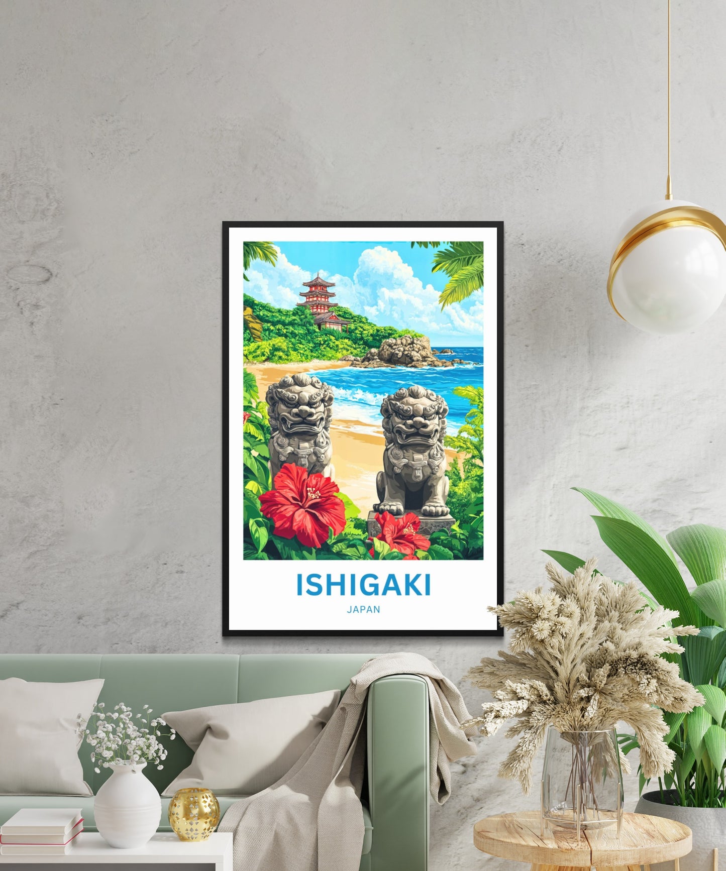 Ishigaki Travel Poster - Shisa Spirits Island