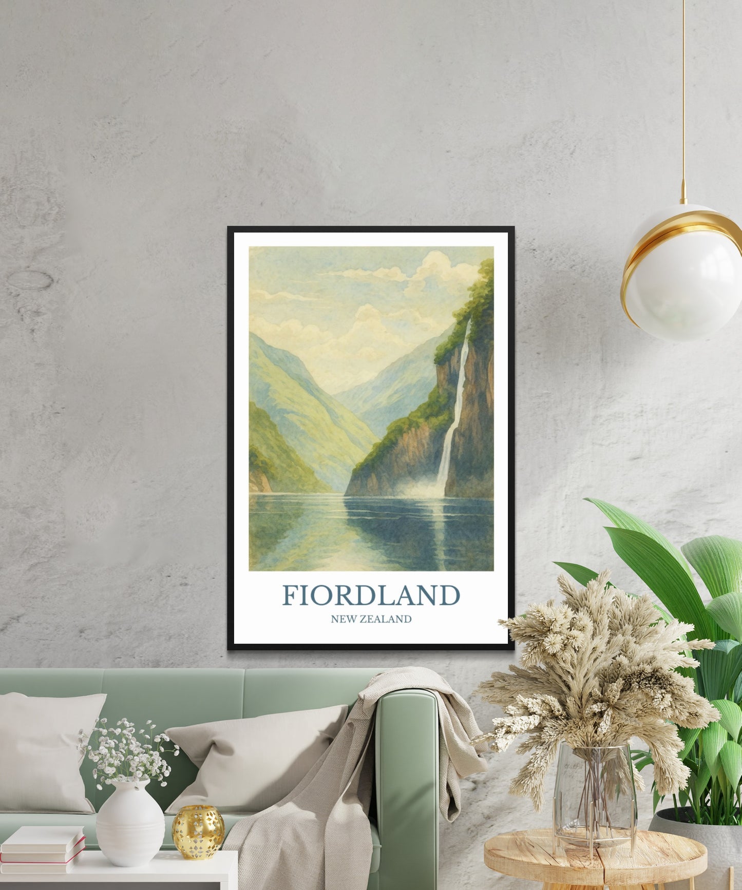 Fiordland, Watercolor design poster, New Zealand Print, Fiordland Wall Art