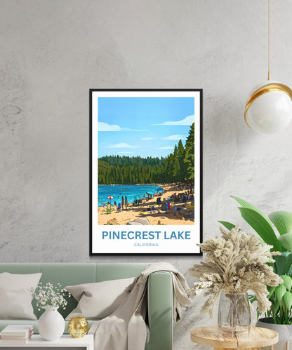 Pinecrest Lake Travel Poster - Summer Glow