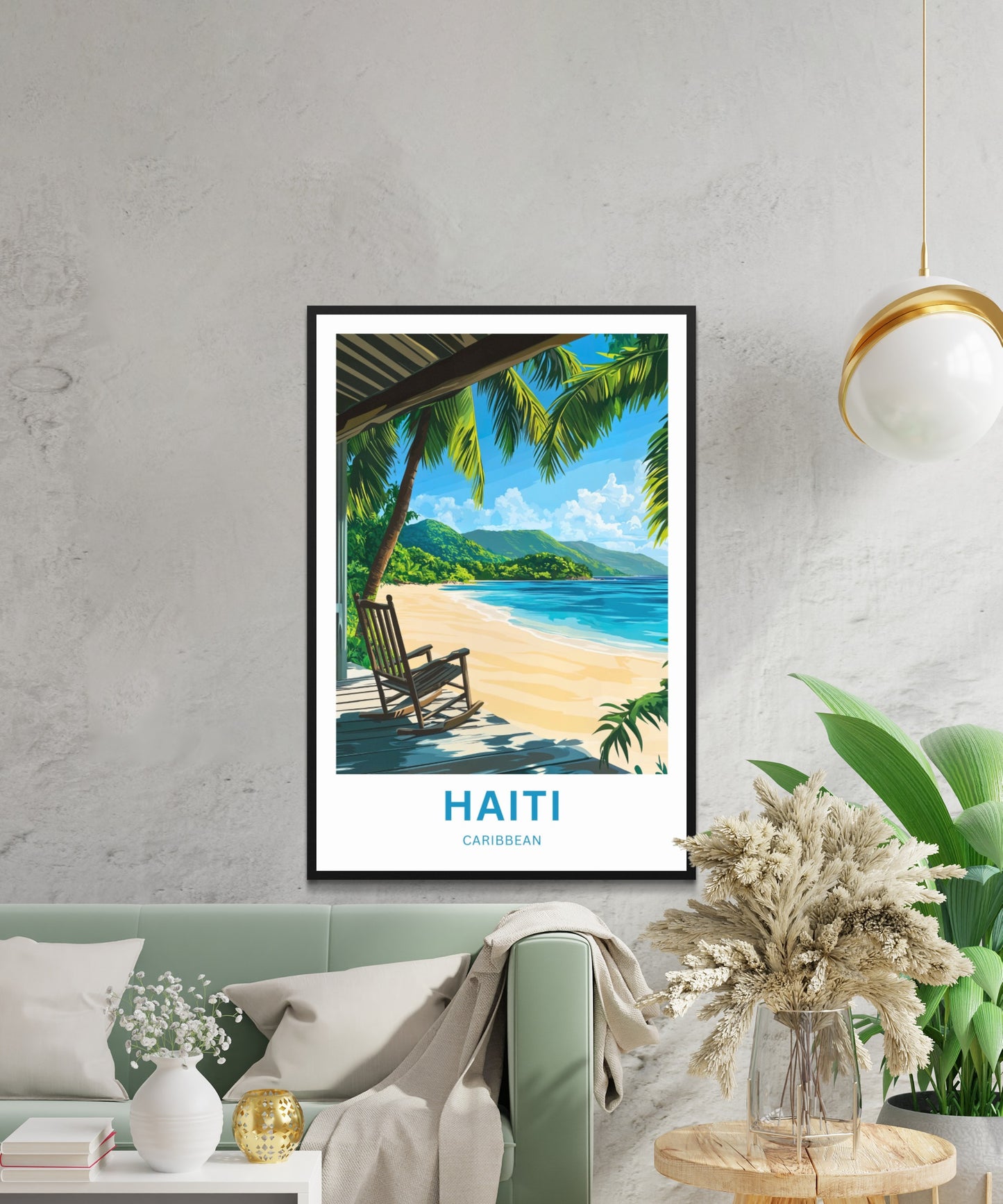 Haiti Travel Poster - Relaxing Beach View