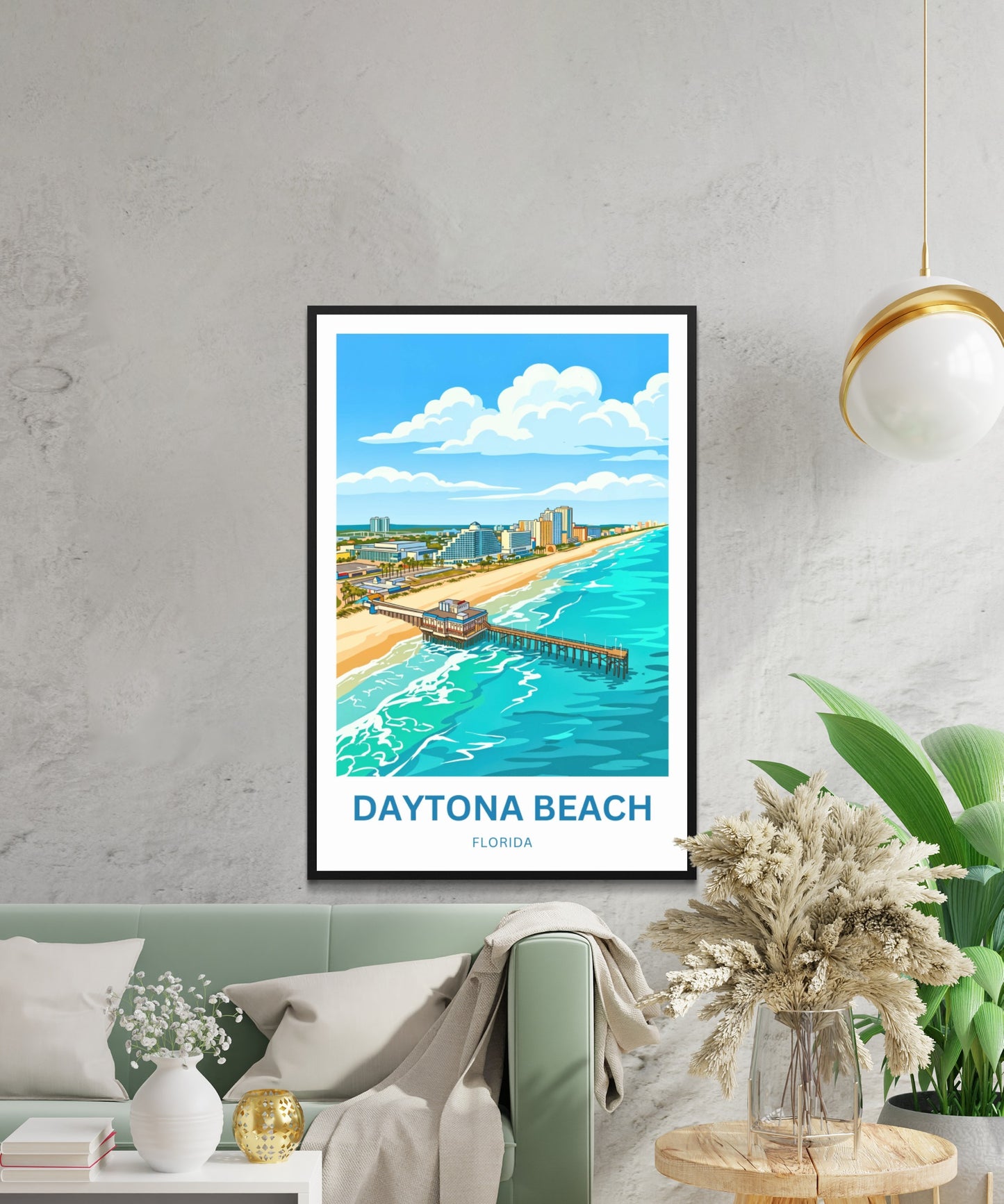 Daytona Beach, Florida Travel Poster - Boardwalk View
