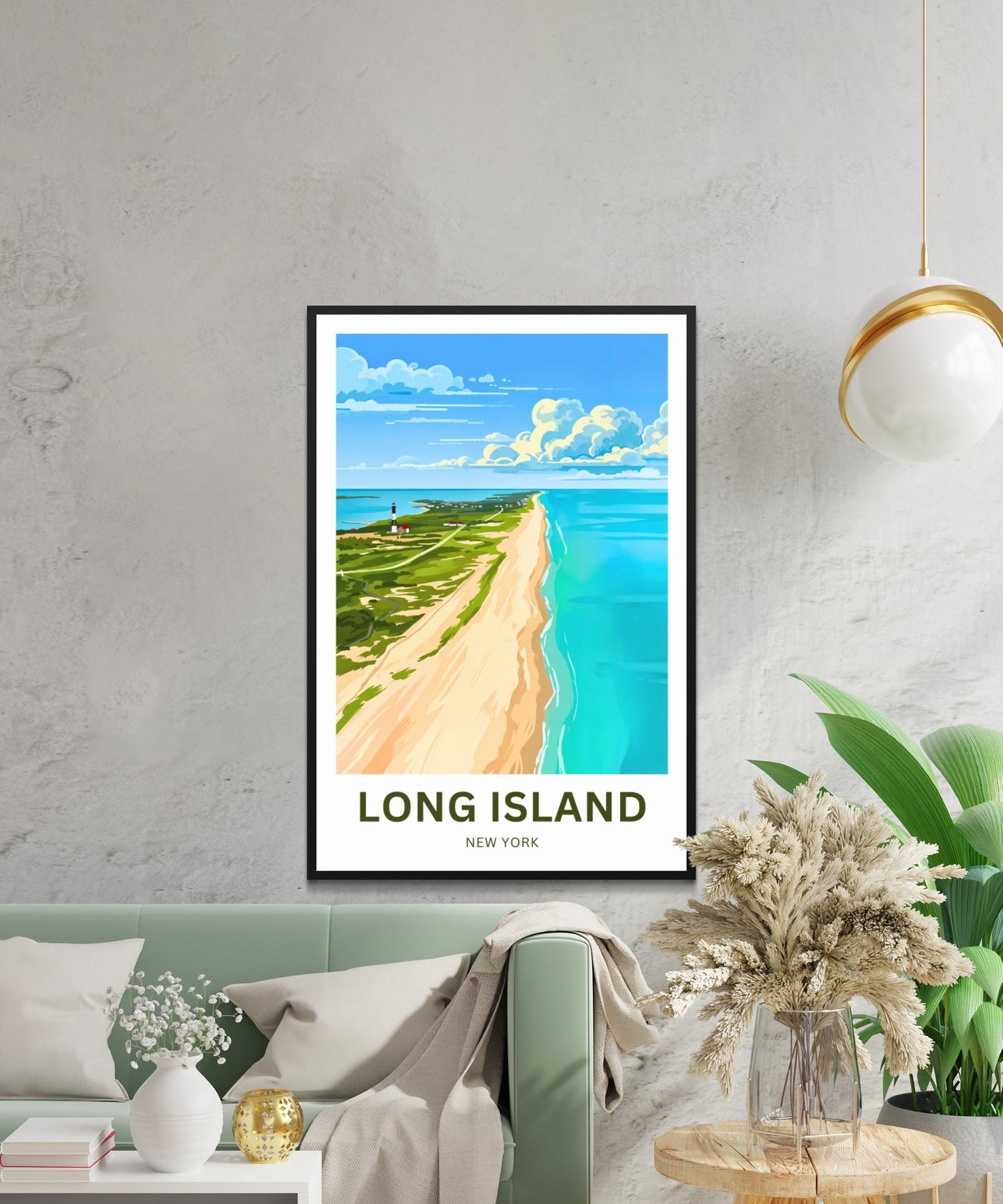Long Island Travel Poster -  Aerial  View