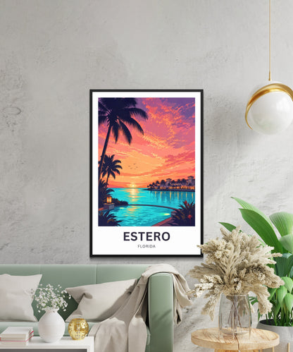 Estero Travel Poster - Florida's Hidden Paradise