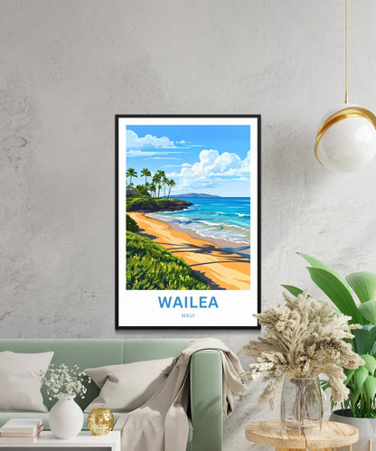 Wailea Travel Poster -  Tropical , Hawaii