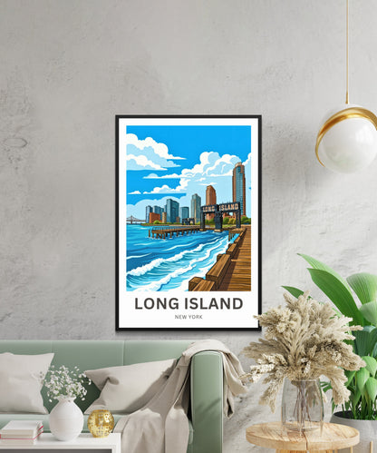 Long Island Travel Poster -  New York Coast Serenity