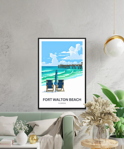 Fort Walton Beach Travel Poster - Beach Therapy