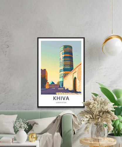 Khiva Travel Poster -  The Walled City of Wonders
