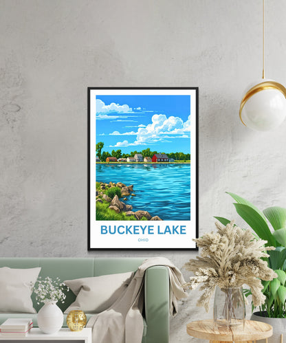 Buckeye Lake Travel Poster -  Peaceful Waterways