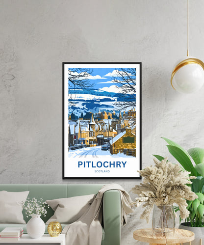 Pitlochry Travel Poster - Scotland Highland Calm