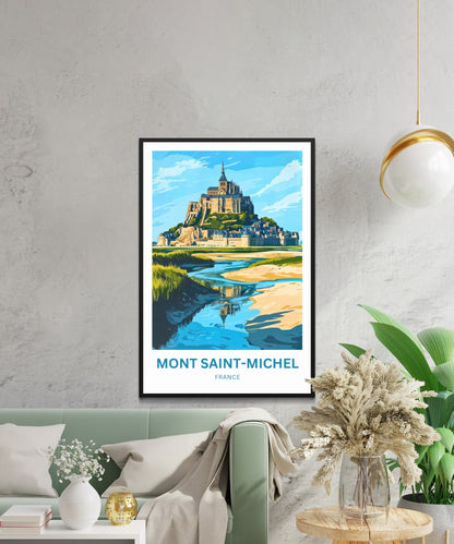 Mont Saint-Michel Travel Poster - Sacred Island, Timeless Wonder