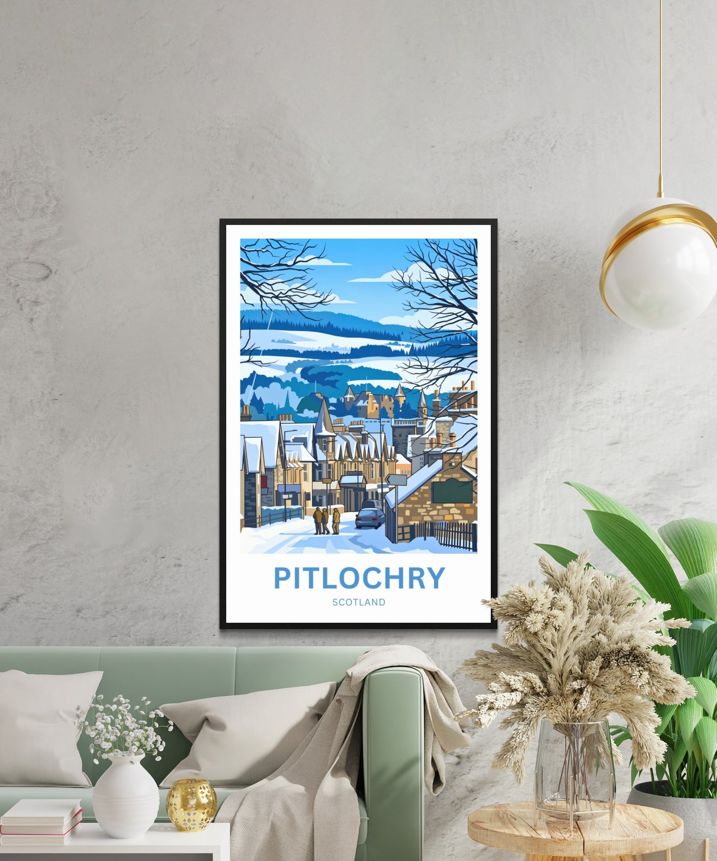 Pitlochry, Scotland Travel Poster- Timeless Street View
